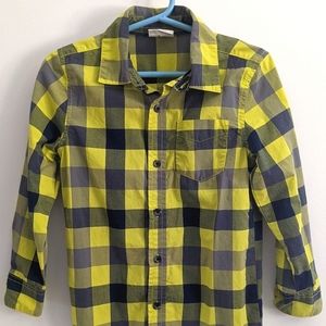 EUC Crazy 8 Boys size 8 button down. Blue and yellow/green.
